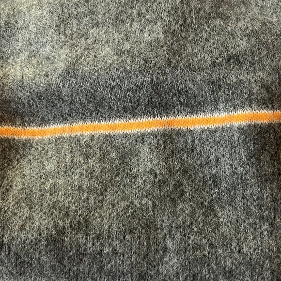 Joy Susan Scarf Gray with Orange Stripes Soft Knit - Picture 2 of 6